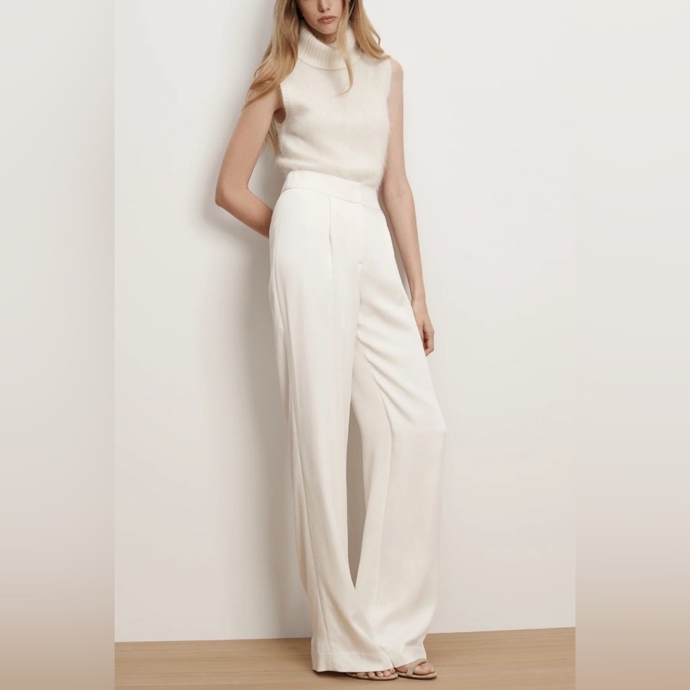 NWT Veronica Beard Mazzy Cashmere Sleeveless Turtleneck Sweater Ivory M/L/XL - Picture 3 of 9